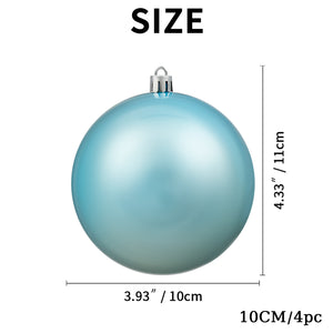 BRILLSHINE 4in Christmas Ball Ornaments Shatterproof Large Plastic Hanging Ball Xmas Ball Ornaments Set